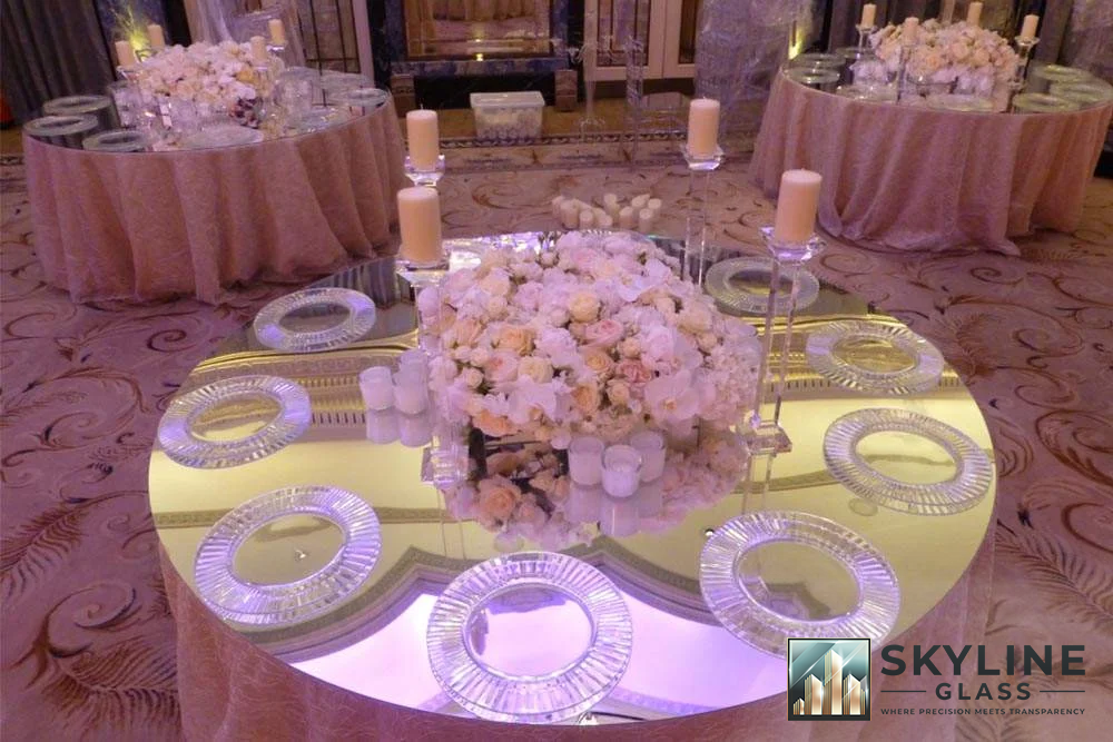 Mirrored Tabletop at Wedding