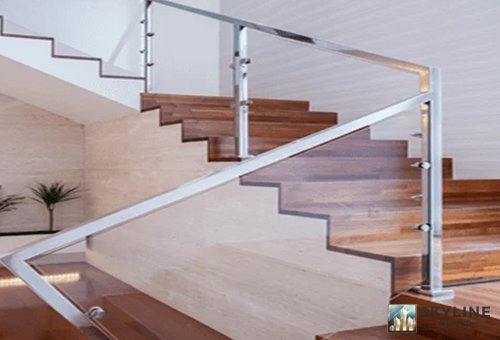 top of glass handrail